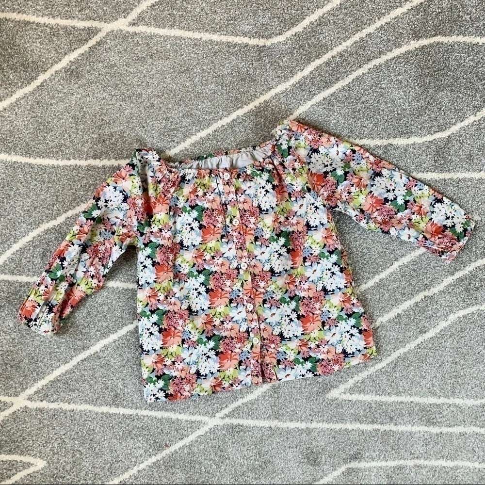 Gap Kids Pink Floral Peasant Top Girls XS